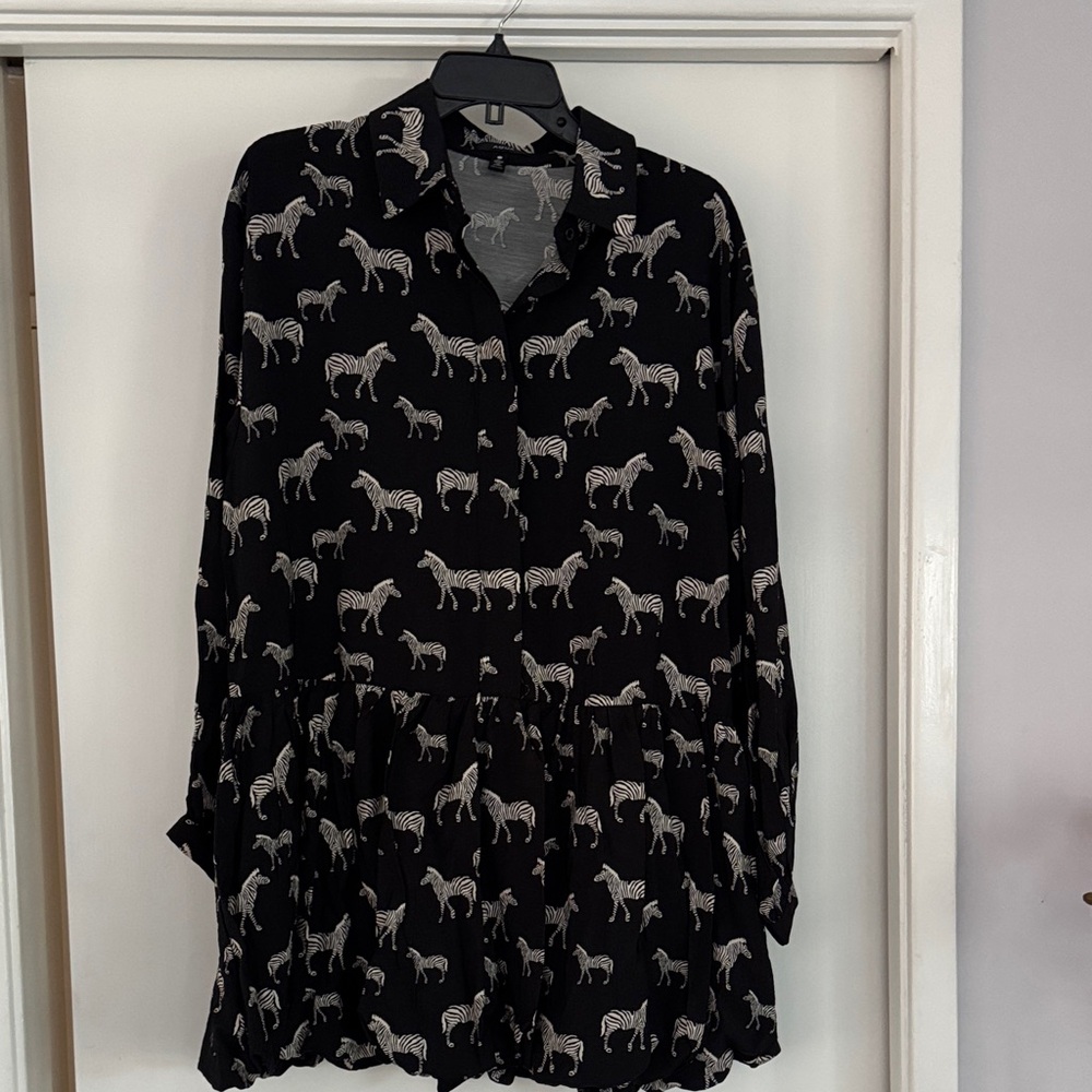 Black Zebra Print Dress